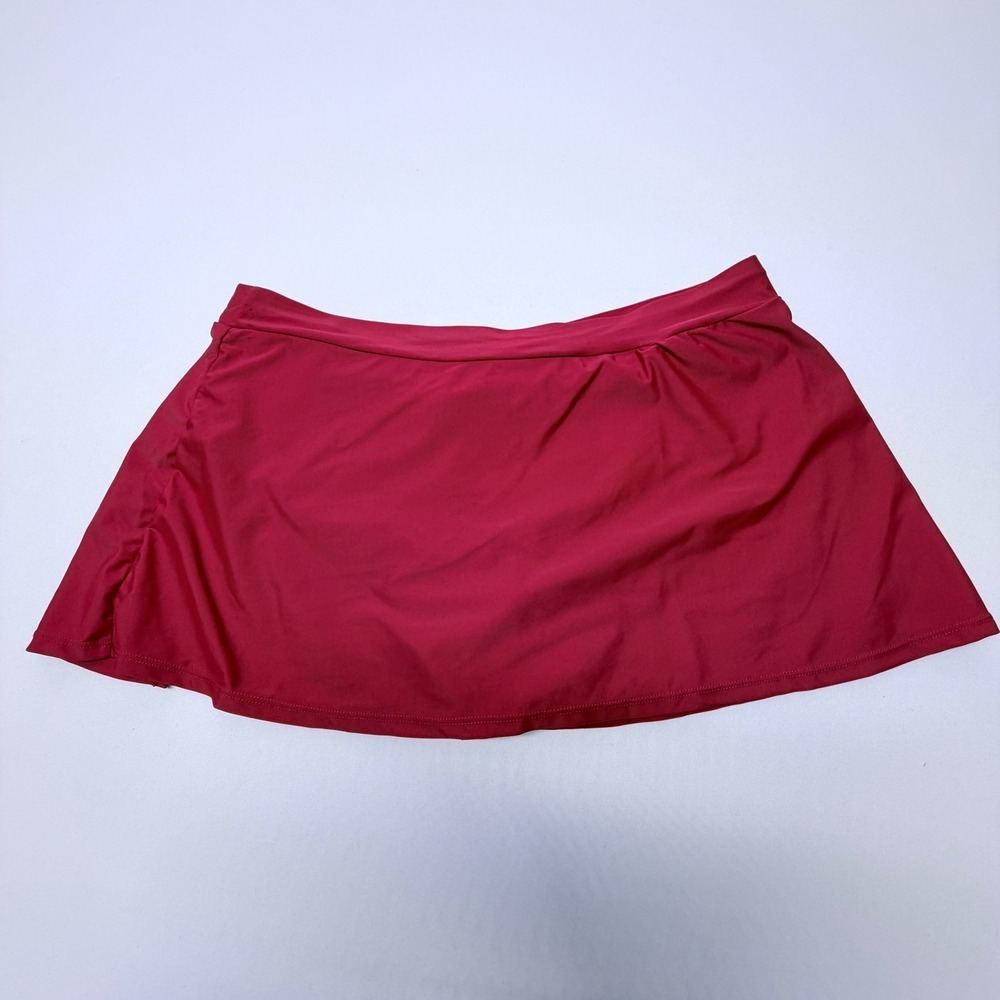 Magenta Pink Swim Skirt with Attached Brief Plus Size 1X Side Slit Skort